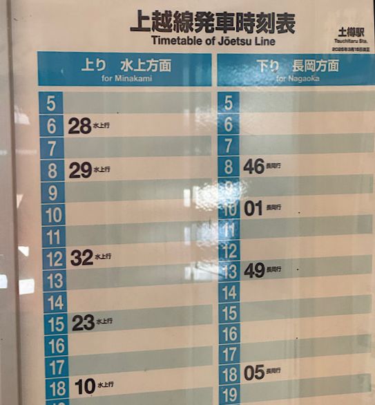 上越線時刻表